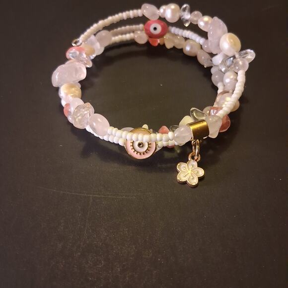 Light Pink Evil Eye Theme bracelet - Picture 2 of 4